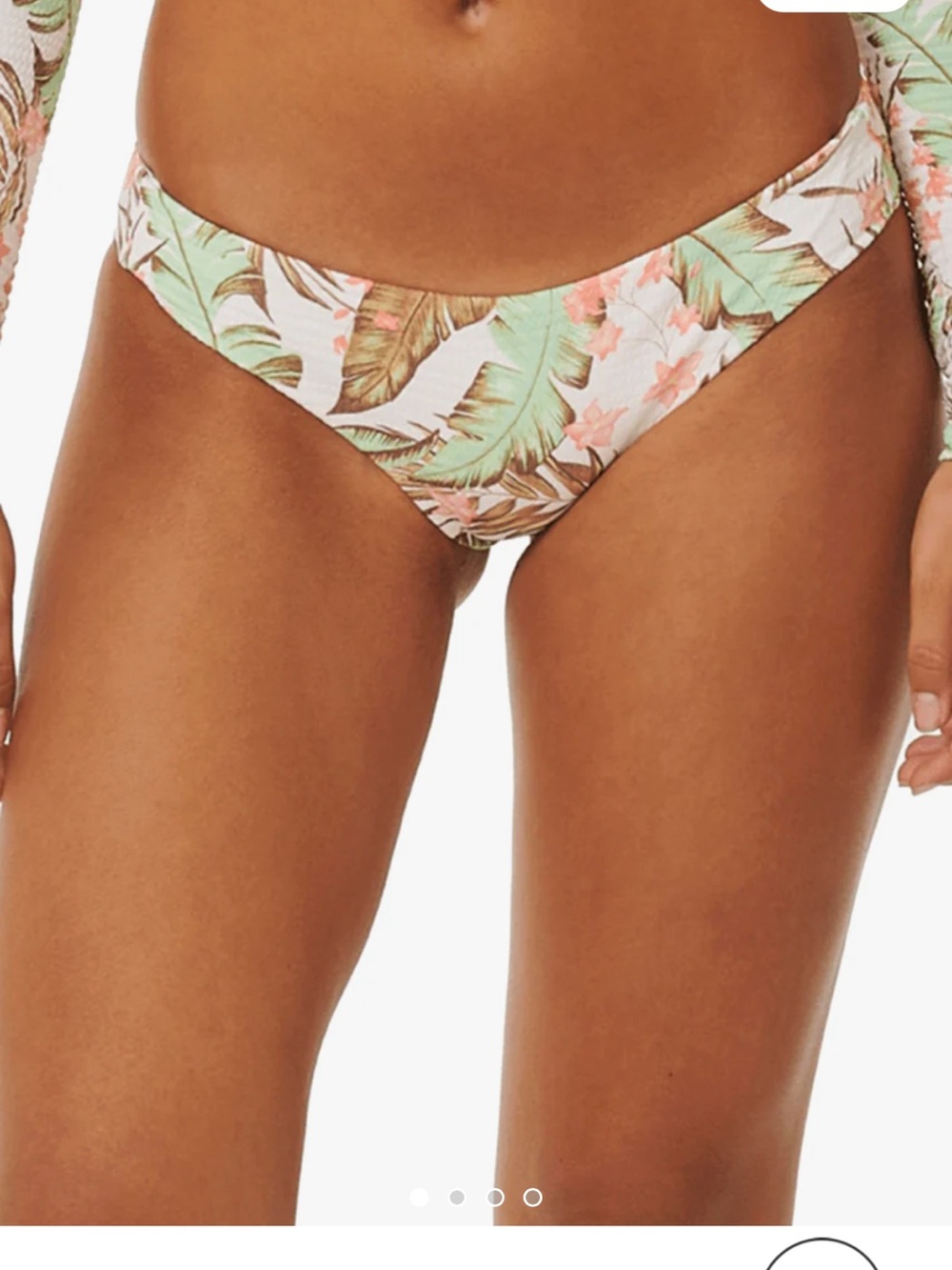 Rip Curl Tropical Leaf Bikini Bottom - Mint Green & Soft Pink